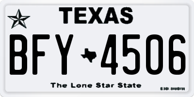 TX license plate BFY4506