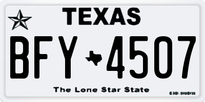 TX license plate BFY4507