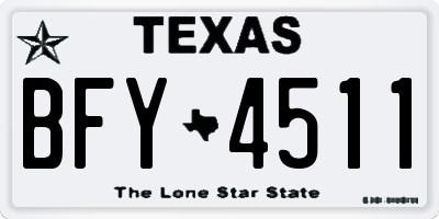 TX license plate BFY4511