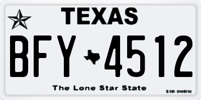 TX license plate BFY4512
