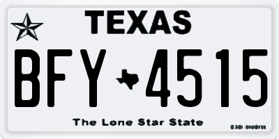 TX license plate BFY4515