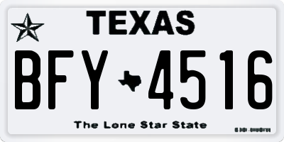 TX license plate BFY4516