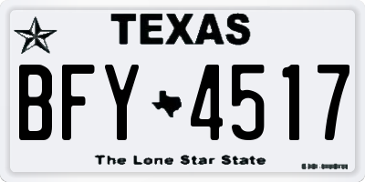 TX license plate BFY4517