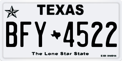 TX license plate BFY4522