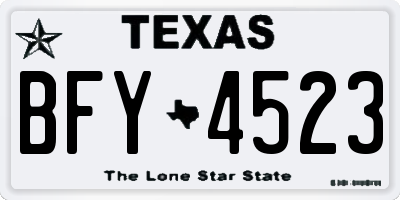 TX license plate BFY4523