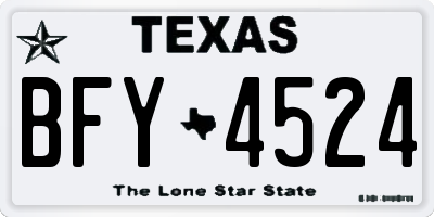 TX license plate BFY4524