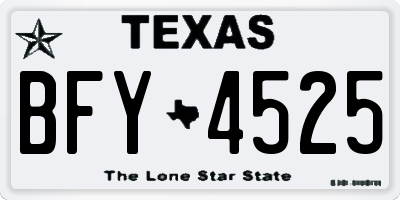 TX license plate BFY4525