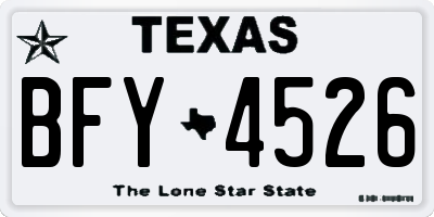TX license plate BFY4526