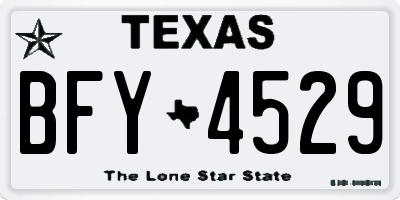 TX license plate BFY4529