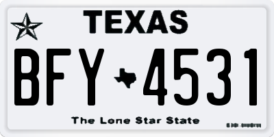 TX license plate BFY4531