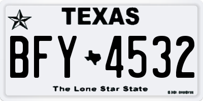TX license plate BFY4532