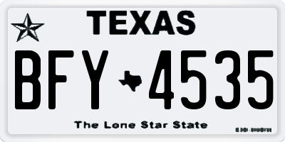 TX license plate BFY4535