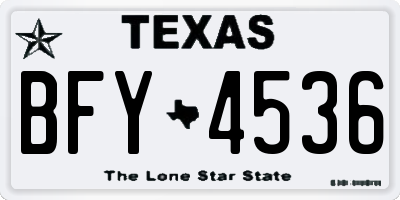 TX license plate BFY4536