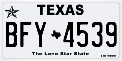TX license plate BFY4539