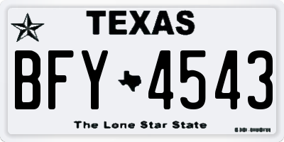 TX license plate BFY4543