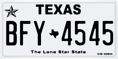 TX license plate BFY4545