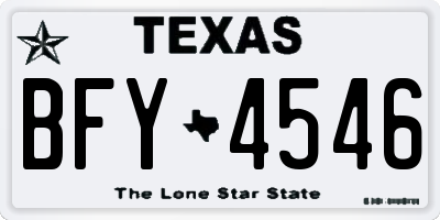 TX license plate BFY4546