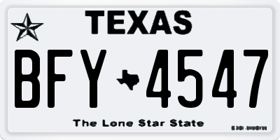 TX license plate BFY4547
