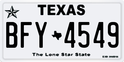 TX license plate BFY4549