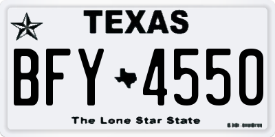TX license plate BFY4550