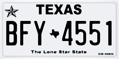 TX license plate BFY4551