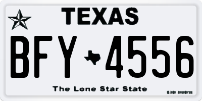 TX license plate BFY4556