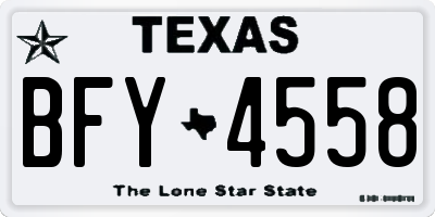 TX license plate BFY4558