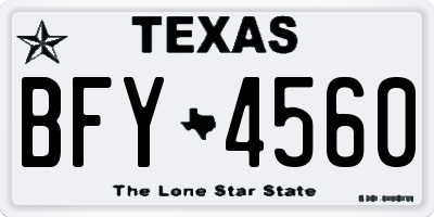 TX license plate BFY4560