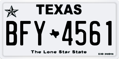 TX license plate BFY4561