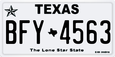 TX license plate BFY4563