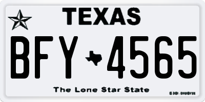 TX license plate BFY4565