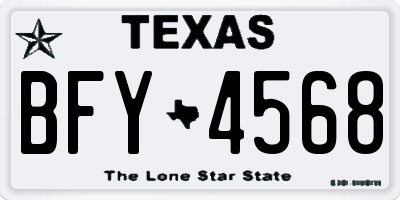 TX license plate BFY4568