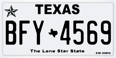 TX license plate BFY4569