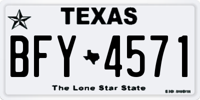 TX license plate BFY4571