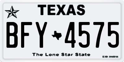 TX license plate BFY4575