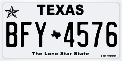 TX license plate BFY4576