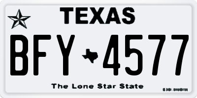 TX license plate BFY4577