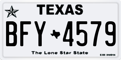 TX license plate BFY4579
