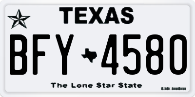 TX license plate BFY4580
