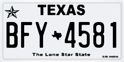 TX license plate BFY4581