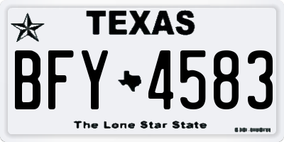 TX license plate BFY4583