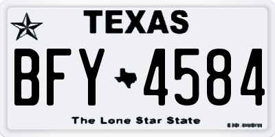 TX license plate BFY4584