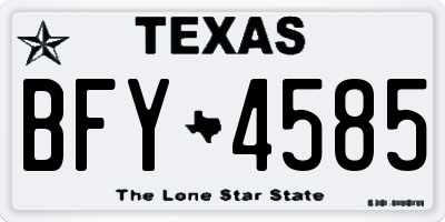 TX license plate BFY4585