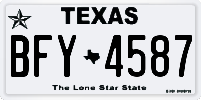 TX license plate BFY4587
