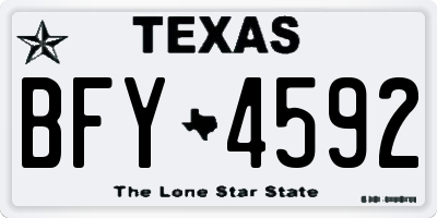 TX license plate BFY4592