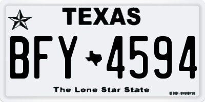 TX license plate BFY4594