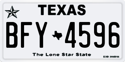 TX license plate BFY4596