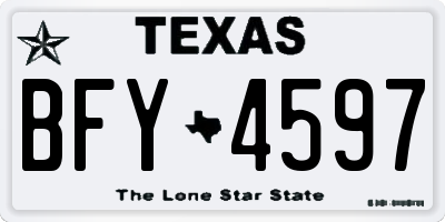 TX license plate BFY4597