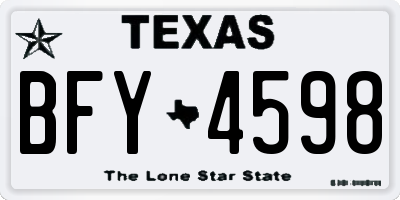 TX license plate BFY4598