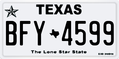 TX license plate BFY4599